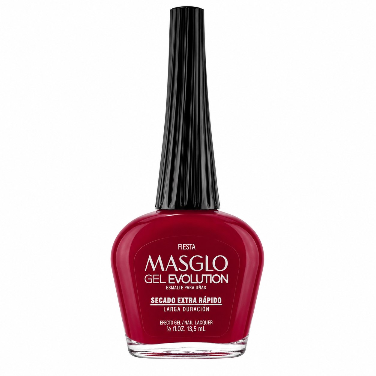 ESMALTE DE UÑAS CON EFECTO GEL DE SECADO EXTRA RÁPIDO MASGLO GEL EVOLUTION PASO 2 "ESTILO FIESTA" 13.5 ML