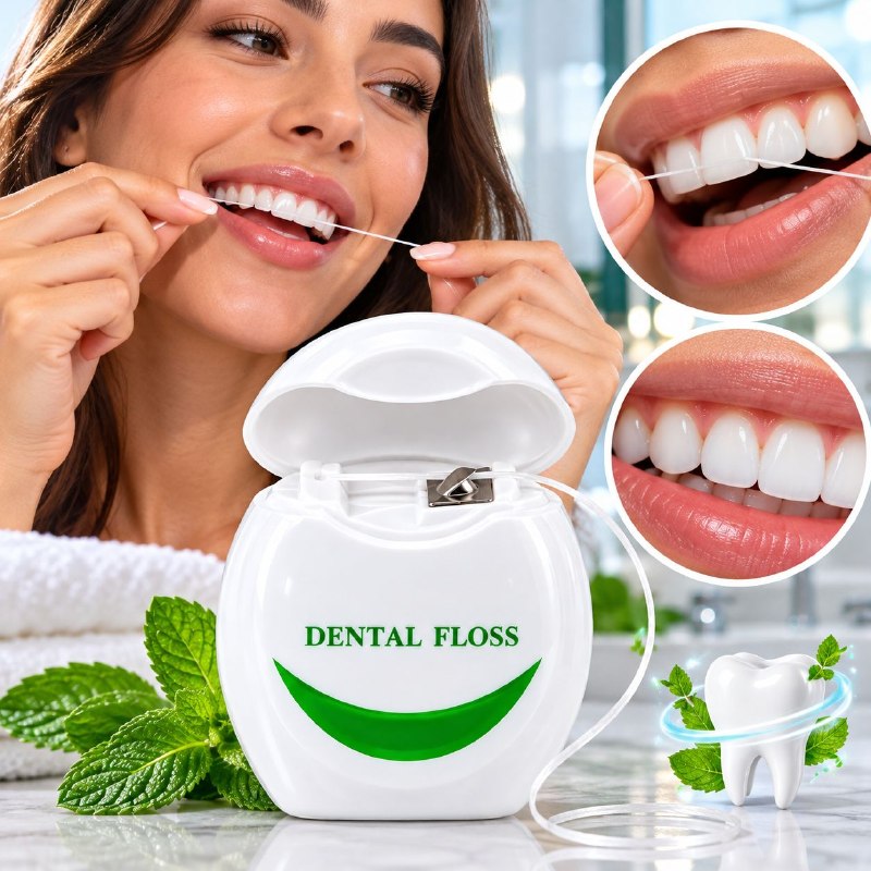 HILO DENTAL DE LIMPIEZA INTERDENTAL RESISTENTE CON SABOR A MENTA ORAL FUSION 110MTS