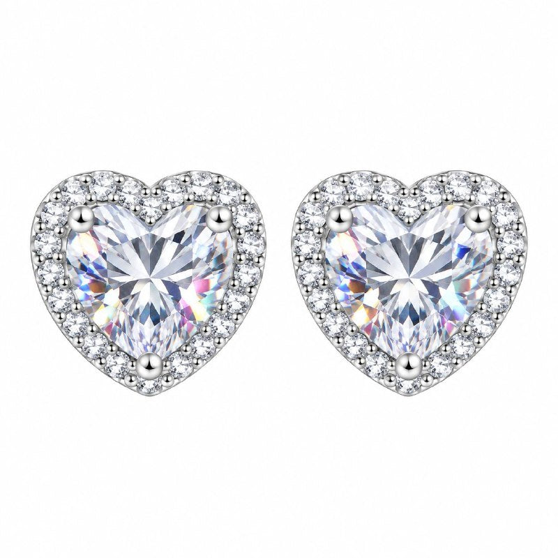 ARITOS DE ENCHAPE PARA DAMA CON DISEÑO DE CORAZON 1CM (DUPE DE PANDORA)