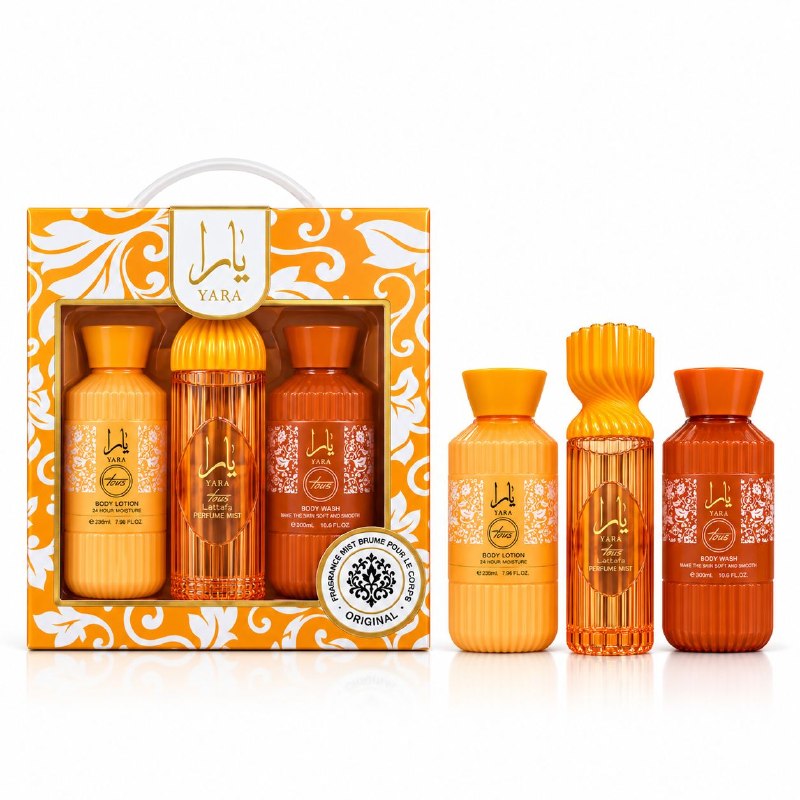 SET YARA TOUS SPLASH 250ML, BODY LOTION 236ML, SHOWER GEL 300ML (M) (AROMA SIMILAR LATTAFA YARA TOUS)