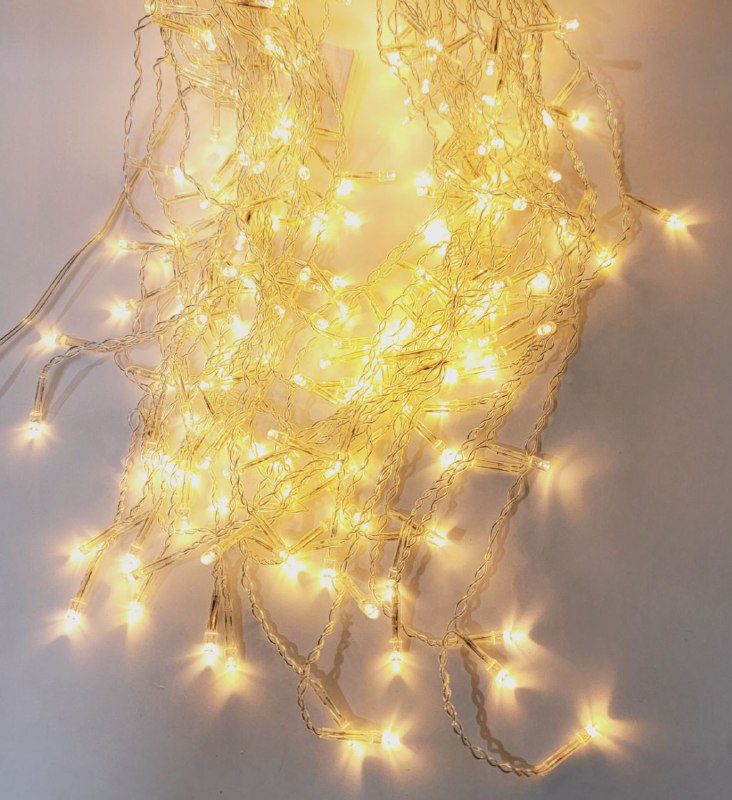 LUCES DECORATIVAS NAVIDEÑAS TIPO CASCADA FIJA CON FLASH, LUCES LED AMARILLA 18X8X9CM