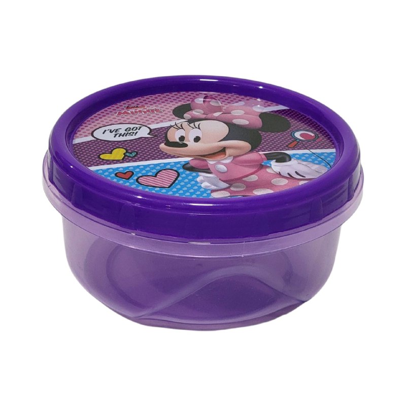 RECIPIENTE PANA PARA ALIMENTOS PARA NIÑAS CON DISEÑO DE MINNIE MOUSE 7X15X15CM