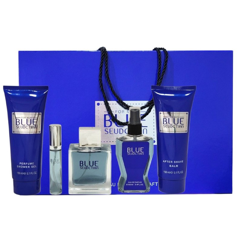 SET PERFUME ECONÓMICO ESTUCHE PARA CABALLERO BLUE SEUDCTIAN