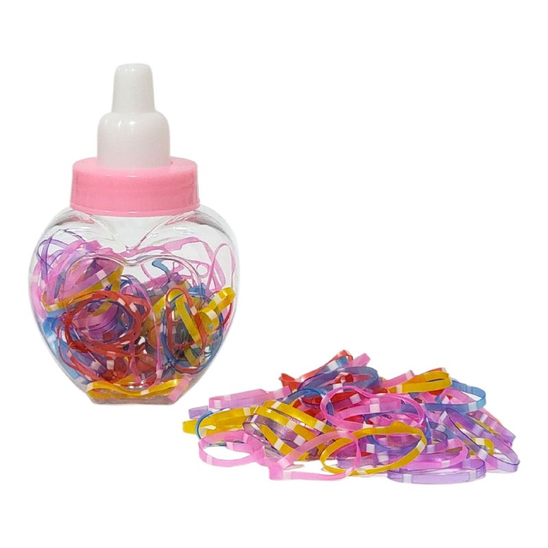 COLA, LIGAS HULES PARA EL CABELLO EN BOTECITO, PAQUETE DE 12 BOTES PARA EL DIA A DIA Y PARA TODO TIPO DE CABELLO