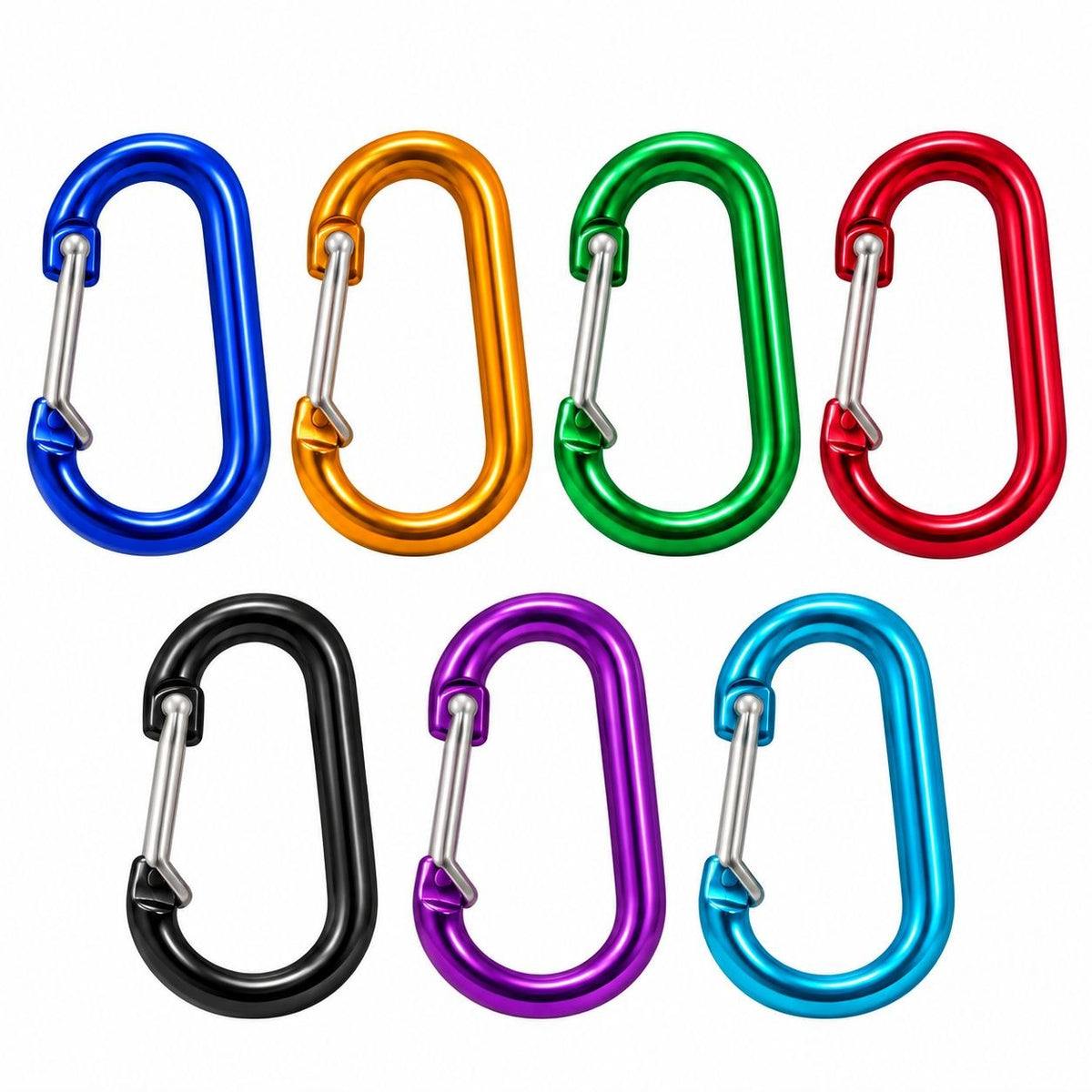 SET DE 10 MOSQUETONES / LLAVEROS MULTIUSO LUX PRO4.7CM