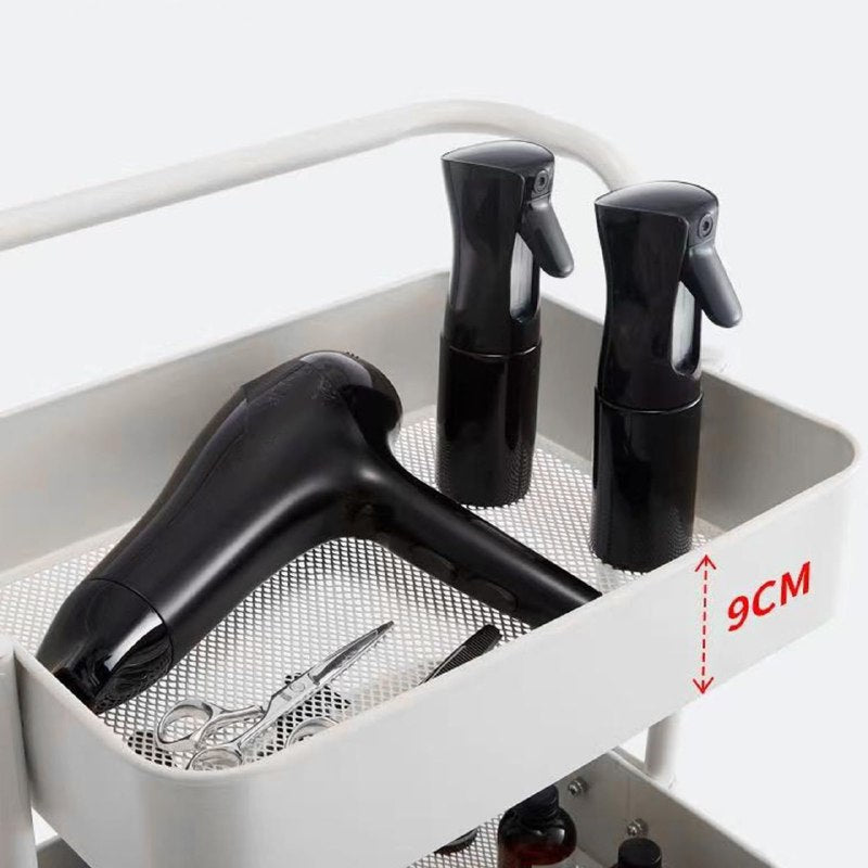 ORGANIZADOR CARRITO ORGANIZADOR DE ALMACENAMIENTO DE METAL DE 3 NIVELES, MULTIUSOS PARA BAÑO, COCINA O DORMITORIO COLOR BLANCO 44.5X33X13CM