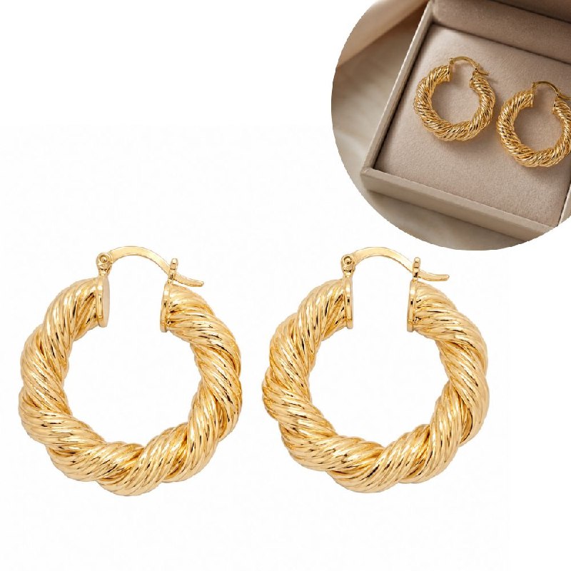 ARGOLLAS DE ENCHAPE PARA DAMA 4CM