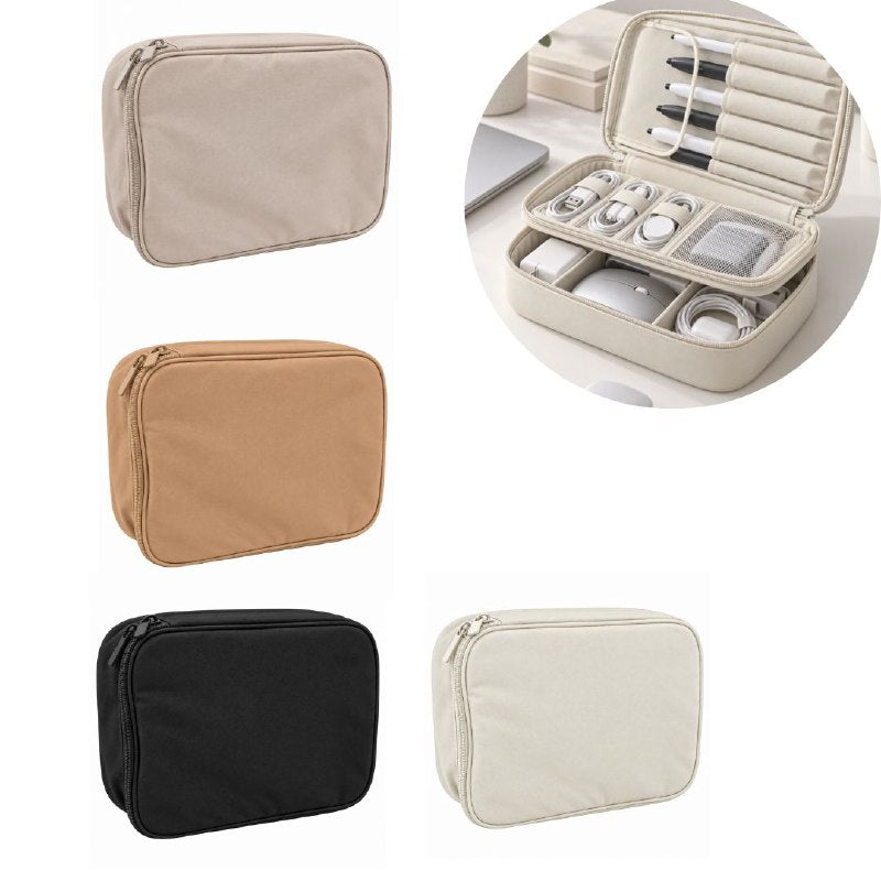 BOLSO ORANIZADOR DE VIAJE MULTIUSOS CON SUJETADORES INTERNOS PARA CABLES, COSMETICOS O ACCESORIOS 23X11X17CM