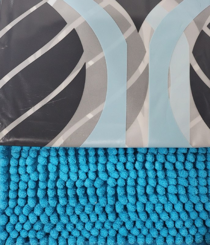 CORTINA DE DUCHA EN SET DE 2 PIEZAS TAPETE 40X60CM, CORTINA Y GANCHOS 180X180CM BENELI HOME