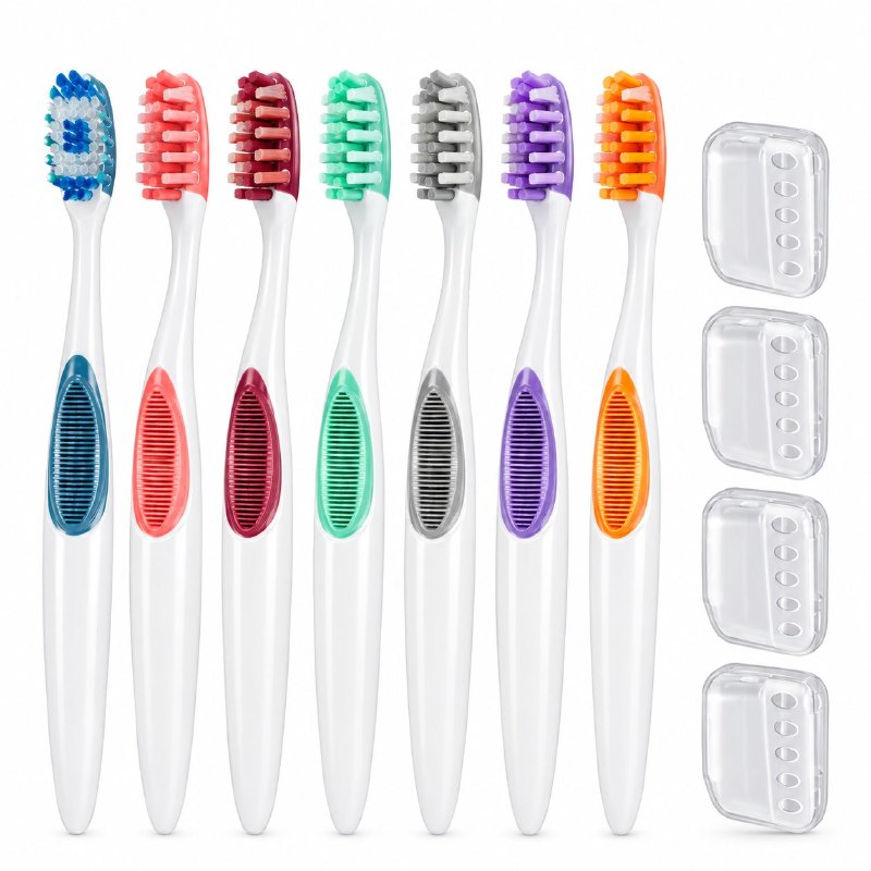 SET DE CEPILLOS DE DIENTES CON PROTECTORES DE CABEZAL ORAL FUSION 11PCS