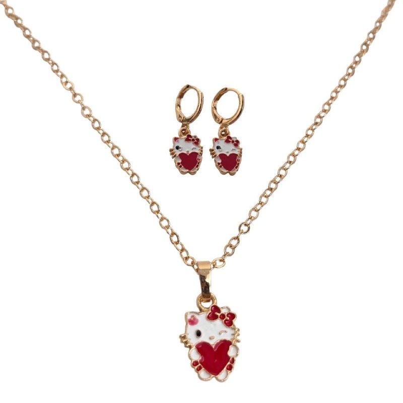 SET DE ENCHAPE PARA DAMA DE HELLO KITTY CON CORAZON