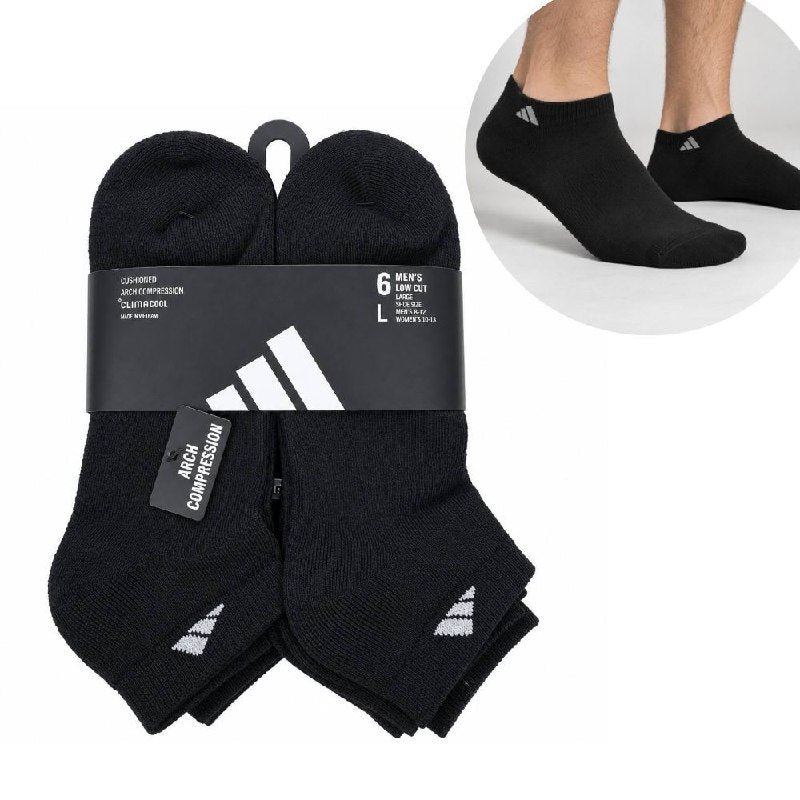 CALCETA TOBILLERA ADIDAS ORIGINAL 6 PARES TALLA HOMBRE: 8-12  TALLLA MUJER 10-13