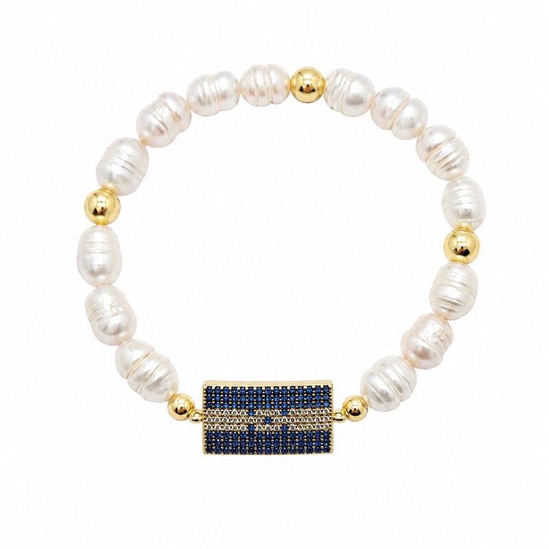 PULSERA DE ENCHAPE ELASTICA PARA DAMA CON DISEÑO DE HONDURAS