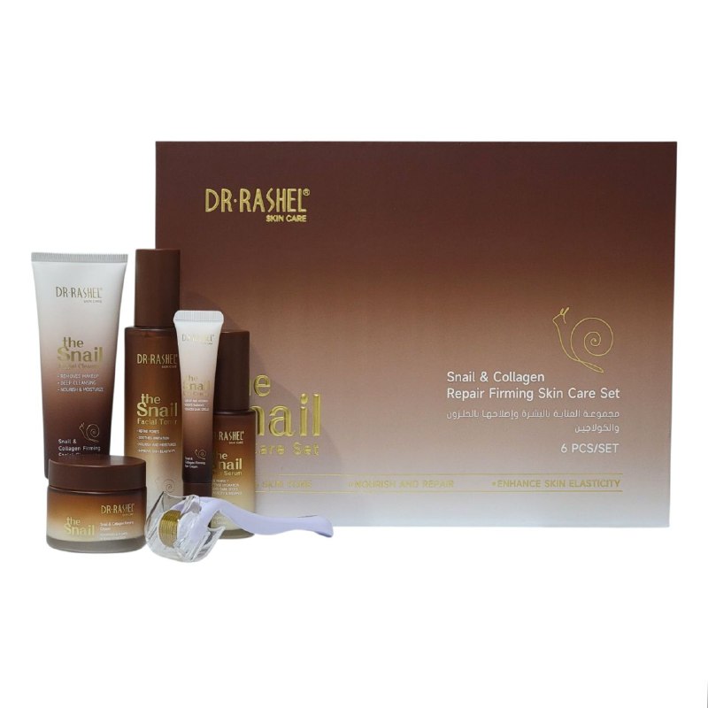 SET DE CUIDADO FACIAL DE CARACOL Y COLAGENO EFECTO REAFIRMANTE REPARADOR Y HIDRATANTE 6PCS DR RASHEL