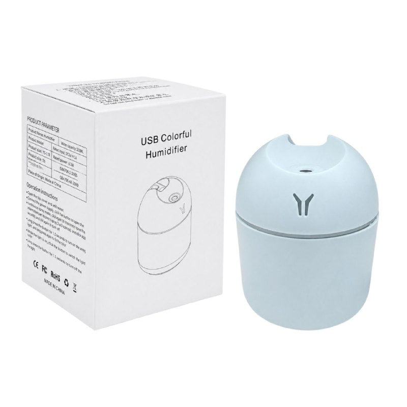 HUMIFICADOR CON LUZ LED MULTICOLOR USB CON CAPACIDAD 250ML