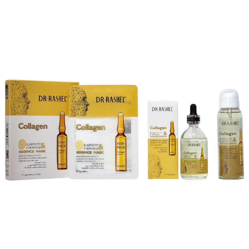 SET DE CUIDADO FACIAL REAFIRMANTE Y ANTIARRUDAS CON COLAGENO 3PCS DR RASHEL