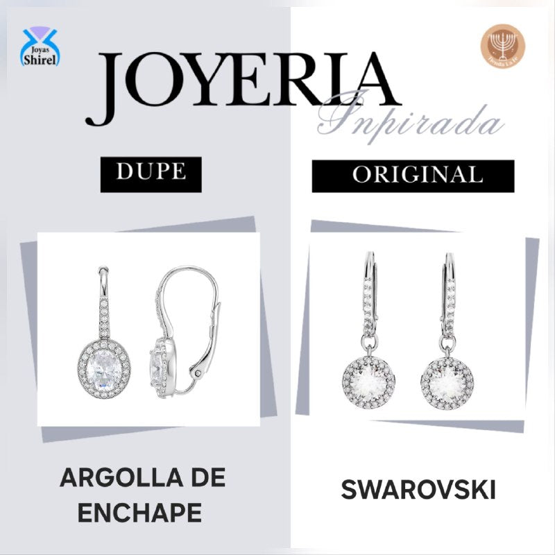ARGOLLAS DE ENCHAPE PARA DAMA 2CM (DUPE DE SWAROVSKI)