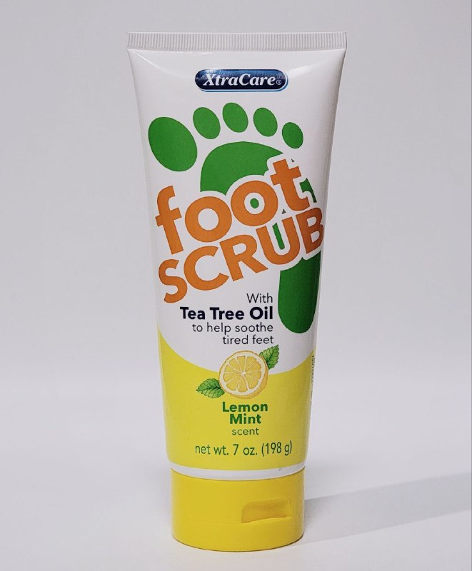 CREMA CORPORAL, EXFOLIANTE PARA PIES CON ACEITE DE ARBOL DE TE, AYUDA A CALMAR LOS PIES CANSADOS CON ESENCIA DE LIMON Y MENTA XTRACARE 198G