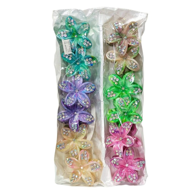 GANCHO PARA EL CABELLO DE PINZA DE FLOR HAWAIANA CON PIEDRAS, PINZAS DE SUJECION FUERTE, ACCESORIO PARA EL CABELLO 8CM, PAQUETE 12UND