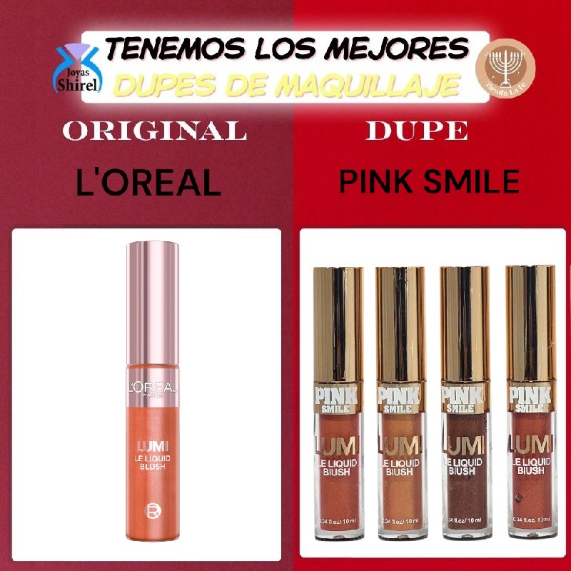 BLUSH LIQUIDO ILUMINADOR PINK SMILE 12ML (DUPE DE LOREAL)
