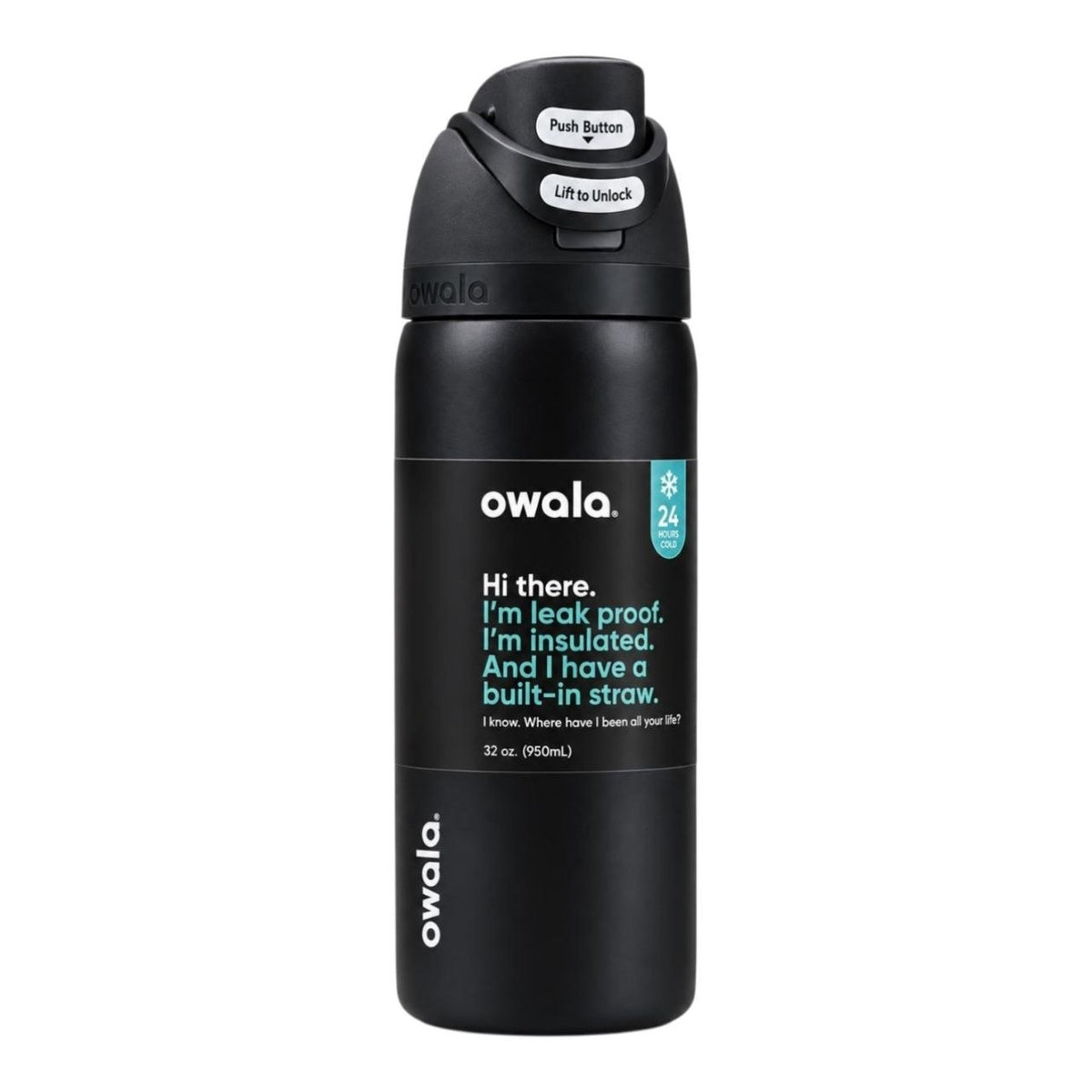 BOTELLA TÉRMICA REUTILIZABLE CON PAJILLA INTEGRADA OWALA 24OZ (710ML)
