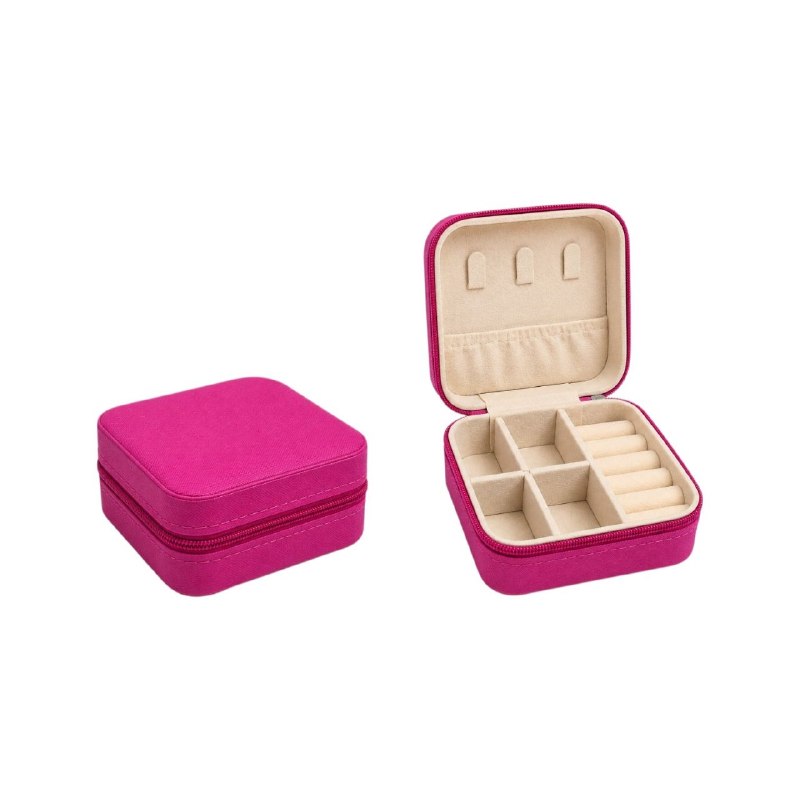 ORGANIZADOR MINI JOYERO DE VARIOS COMPARTIMIENTOS DE TAMAÑO COMPACTO 10.2X10.2CM