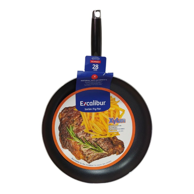 SARTEN MULTIUSOS RECUBRIMIENTO XYLAN ANTIADHERENTE DE CALIDAD EXCALIBUR 28CM