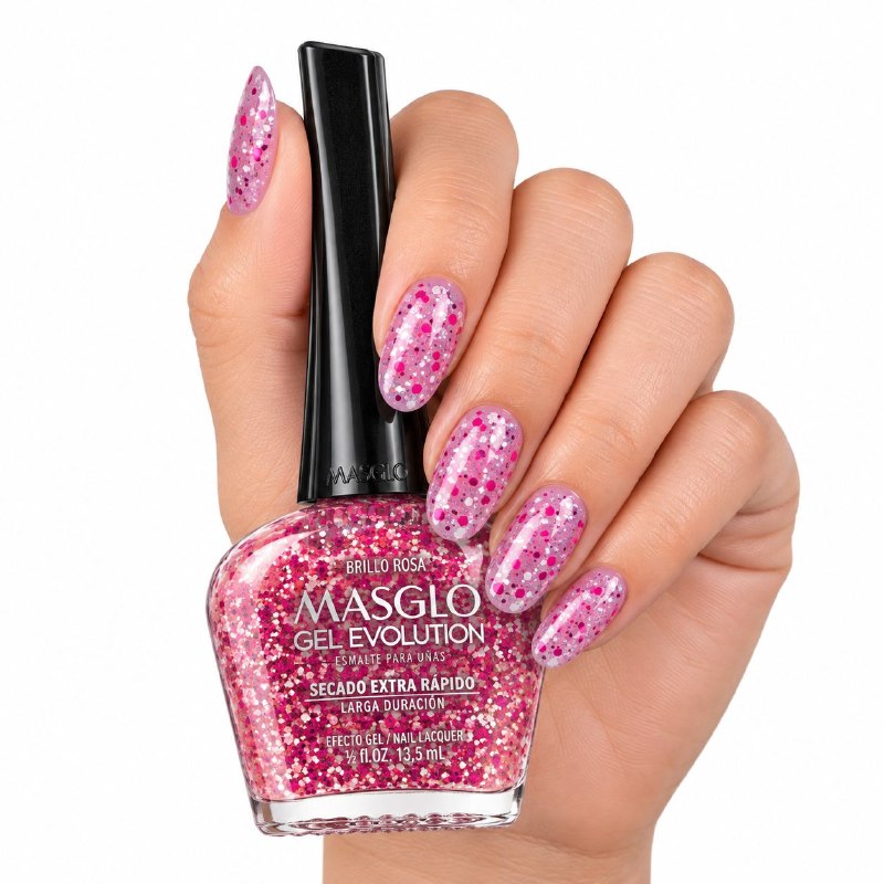 ESMALTE FINALIZADOR BRILLO ROSA GEL EVOLUTION PASO 3 MASGLO 13.5ML