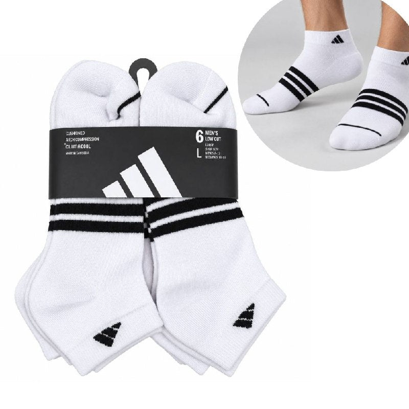 CALCETA TOBILLERA ADIDAS ORIGINAL 6 PARES TALLA HOMBRE 8-12  TALLA MUJER 10-13