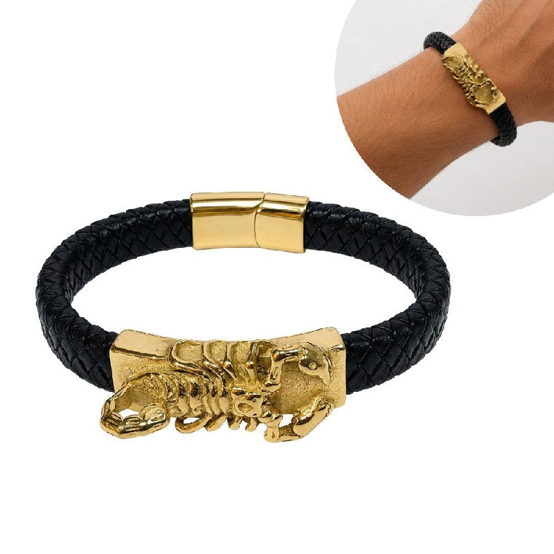 PULSERA DE ENCHAPE PARA CABALLERO CON DISEÑO DE ESCORPION 24CM
