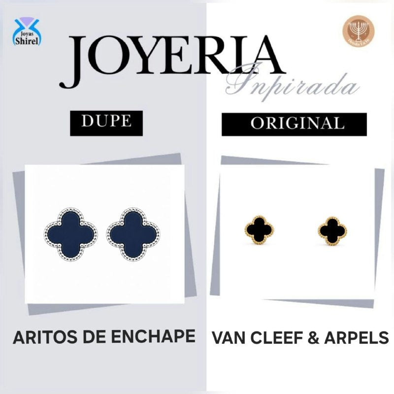 ARITOS DE ENCHAPE PARA DAMA CON DISEÑO DE FLOR 1CM (DUPE DE VAN CLEEF)