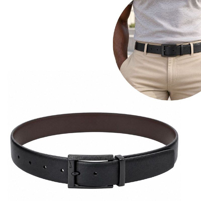 FAJA ORIGINAL NIKE REVERSIBLE PARA CABALLERO COLOR NEGRO Y CAFÉ  TALLA M 34-36