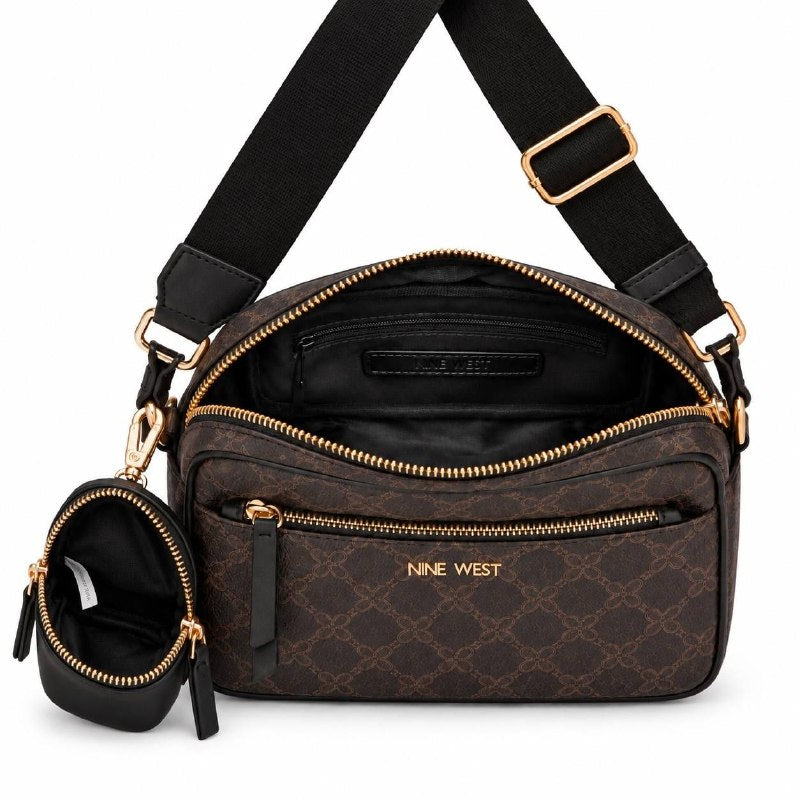 CARTERA ORIGINAL NINE WEST PARA DAMA INCLUYE MINI MONEDERO, MEDIDAS 10X7CM MEDIDA 17X22CM