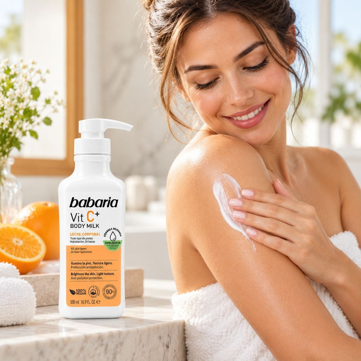 CREMA DE LECHE CORPORAL CON VITAMINA C BABARIA 500ML
