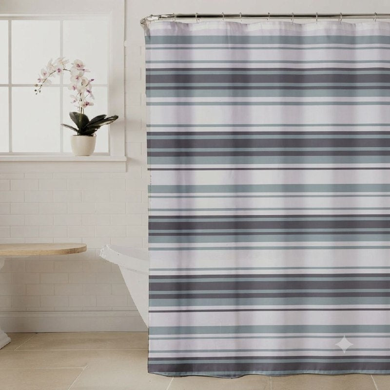 CORTINA PARA BAÑO IMPERMEABLE CON 12 GANCHOS SCARLETT CLASSICS 178X183CM