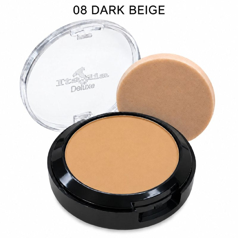 POLVO COMPACTO MATIFICANTE CON PROTECCION SOLAR TONO DARK BEIGE 08 ITALIA DELUXE 8G