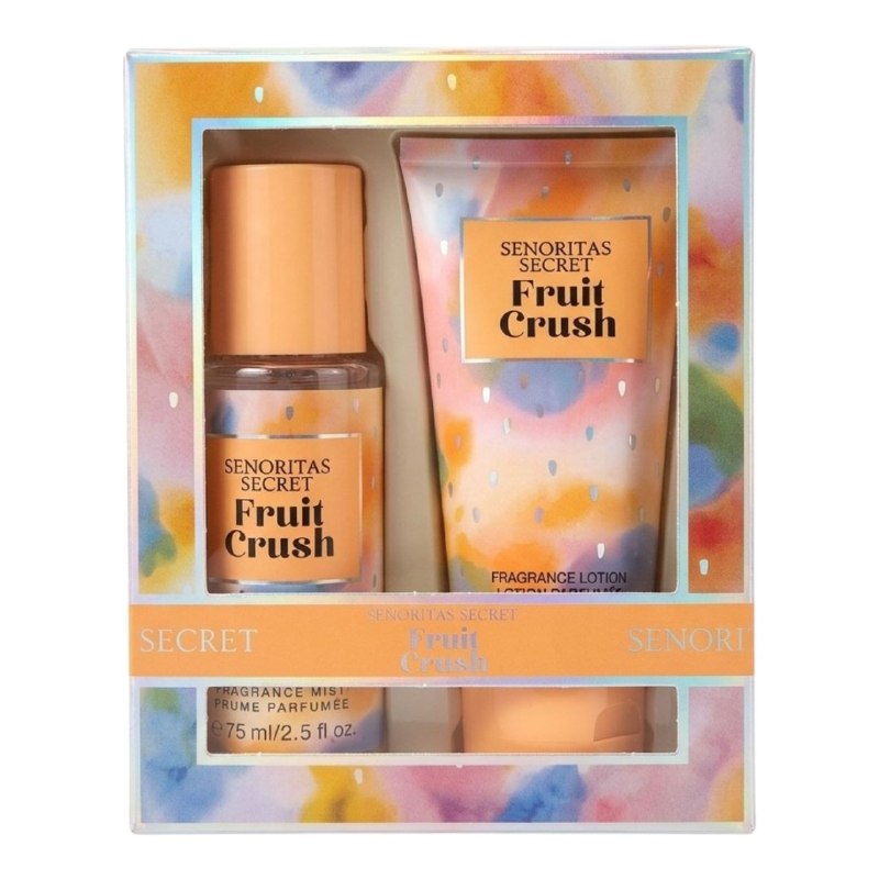 SET MINI SENORITAS SECRET FRUIT CRUSH SPLASH 75ML CREMA CORPORAL 75ML (M) (AROMA SIMILAR VS FRUIT CRUSH)