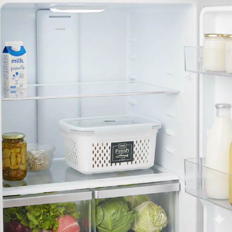 ORGANIZADOR RECIPIENTE ALMACENADOR DE ALIMENTOS DE PLASTICO FRESH PARA PRESERVAR COMIDA DOBLE CAPA Y COLADOR KETNET 22X11CM