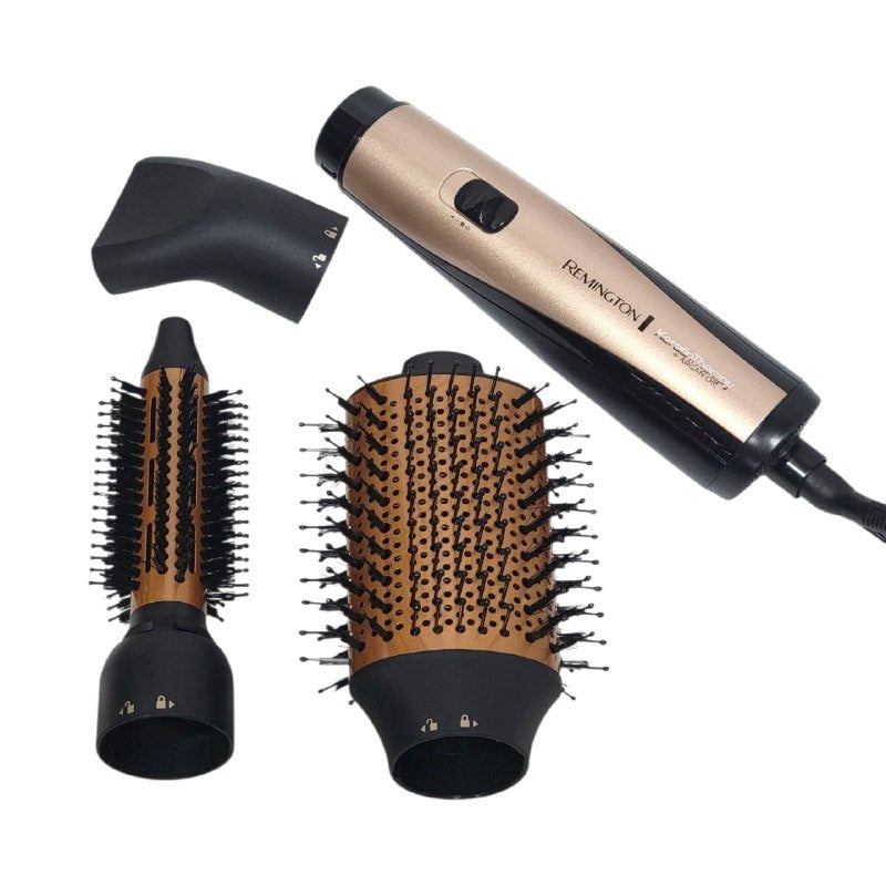 CEPILLO SECADOR DE CABELLO 3 EN 1 CON CABEZALES INTERCAMBIABLES DE QUERATINA Y ACEITE DE ARGAN REMINGTON