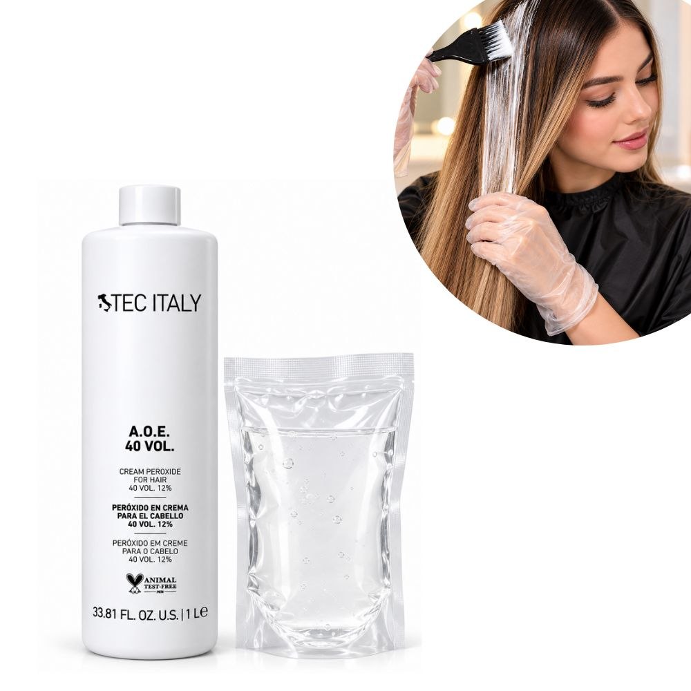BOLSA DE PERÓXIDO EN CREMA PARA EL CABELLO 40 VOL 12% TEC ITALY 4OZ
