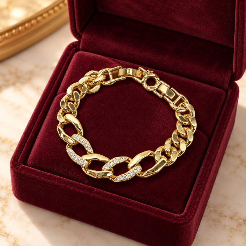 PULSERA DE ENCHAPE PARA DAMA 16CM