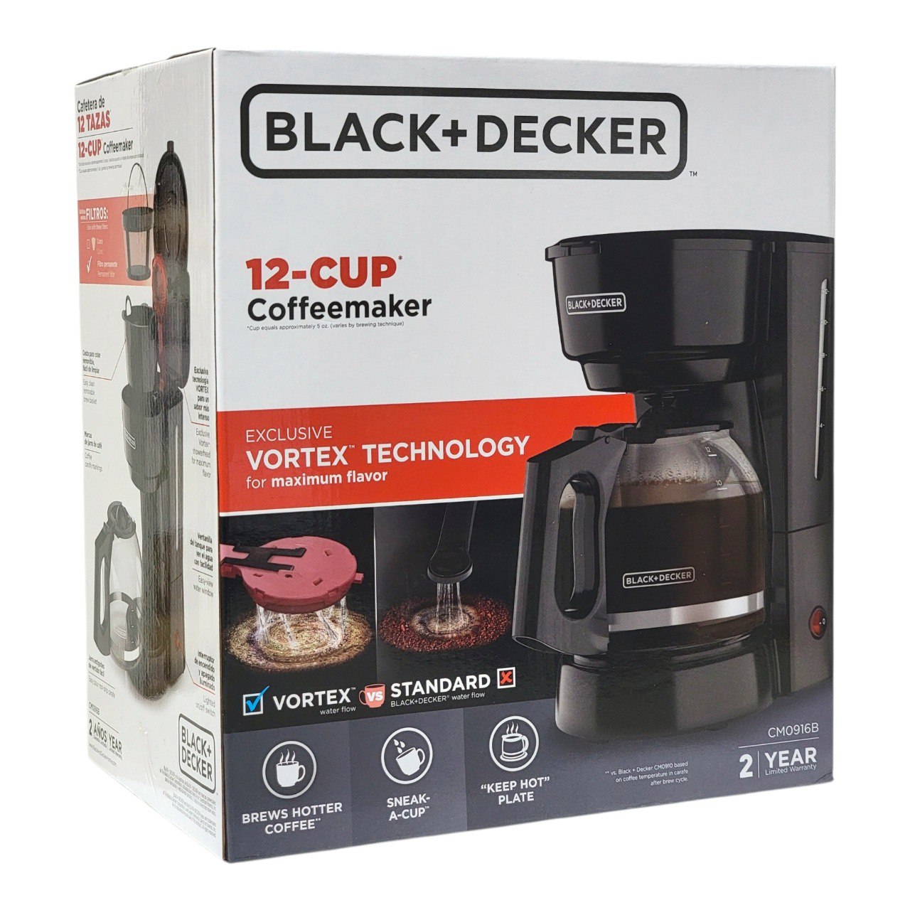 MAQUINA  CAFETERA DE 12 TAZAS CON TECNOLOGIA VORTEX BLACK+DECKER