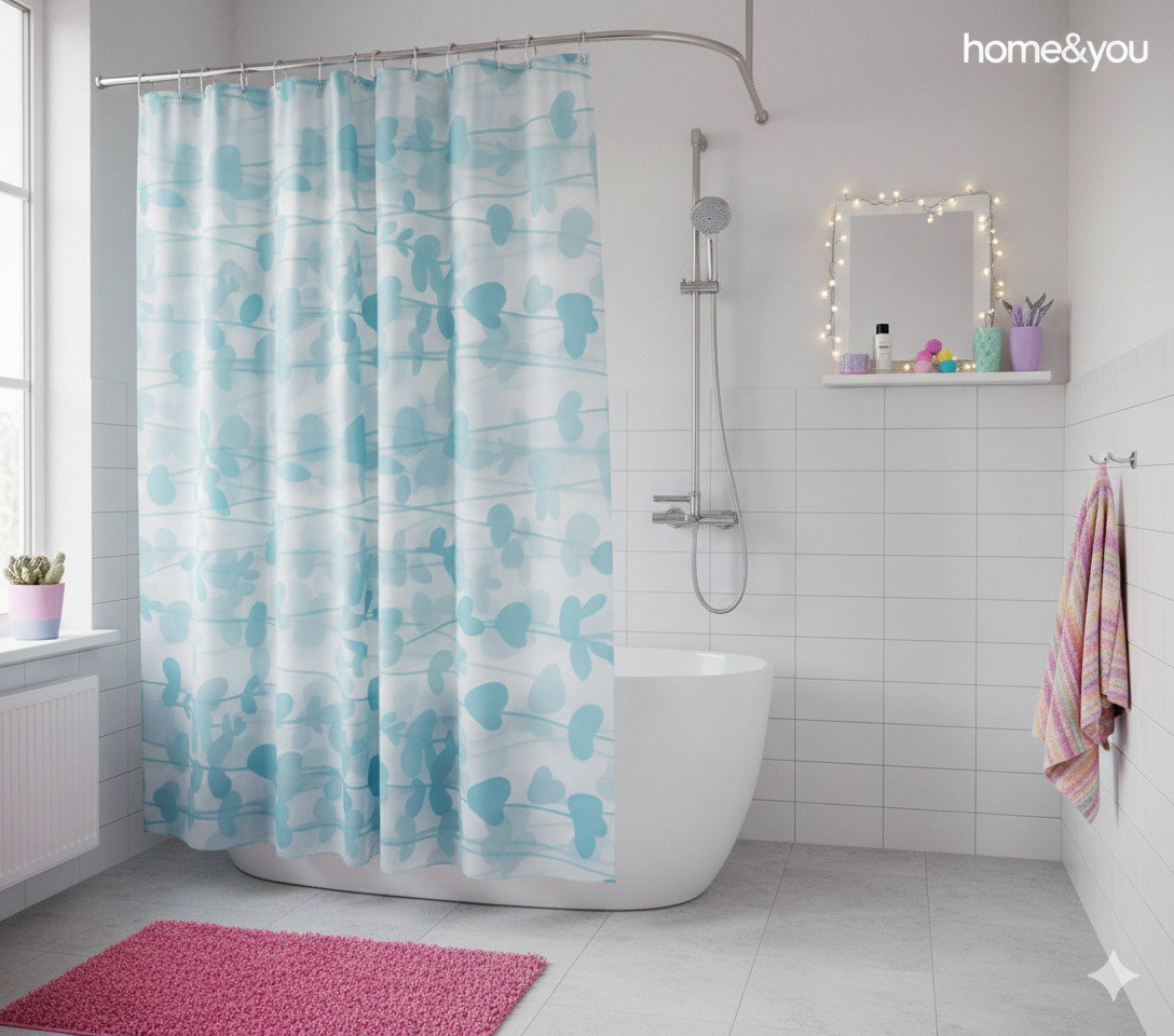 CORTINA DE DUCHA 100% PEVA HOME&YOU 12 ESTILOS 180X180CM
