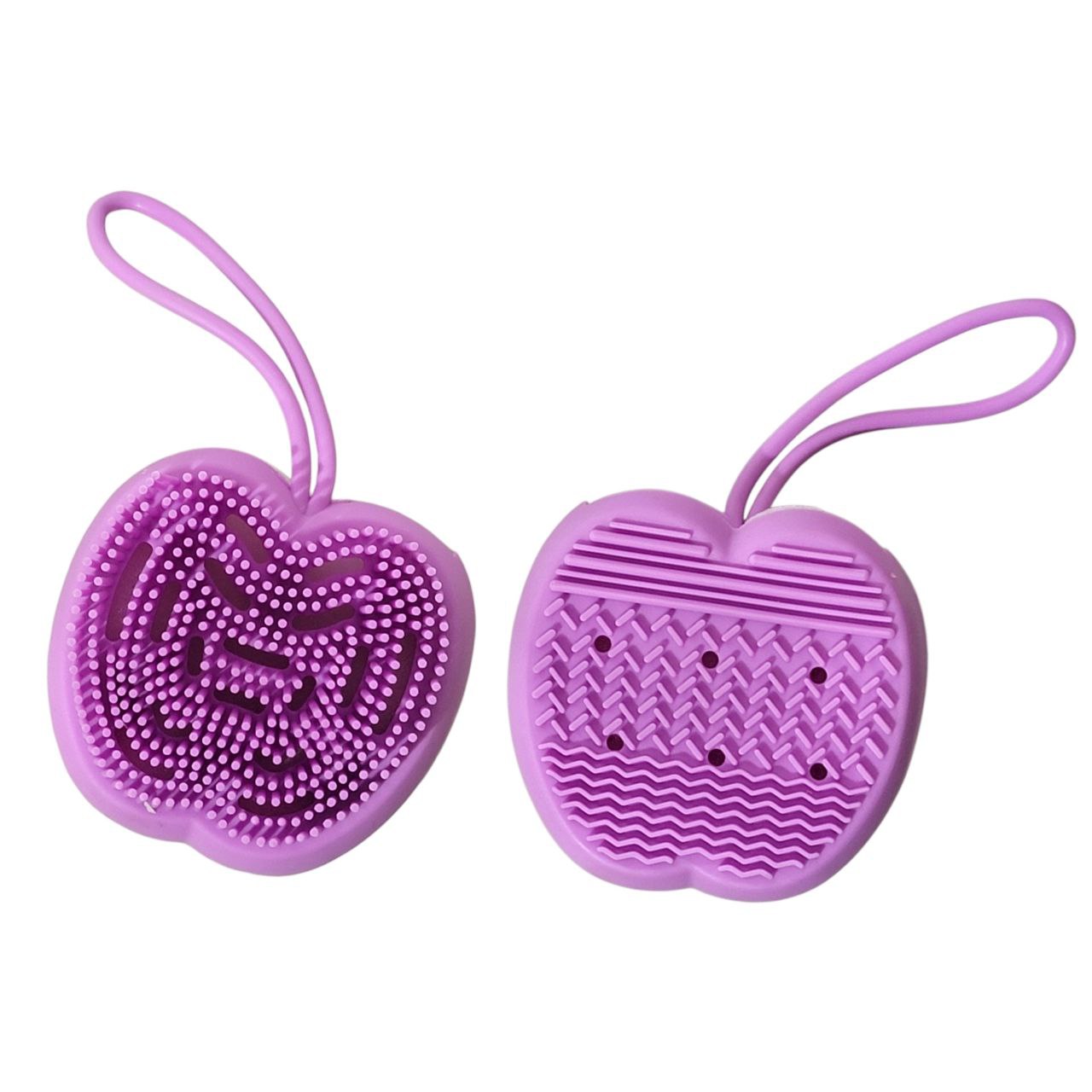 CEPILLO DE SILICONA PARA DUCHA CON FORMA DE MANZANA