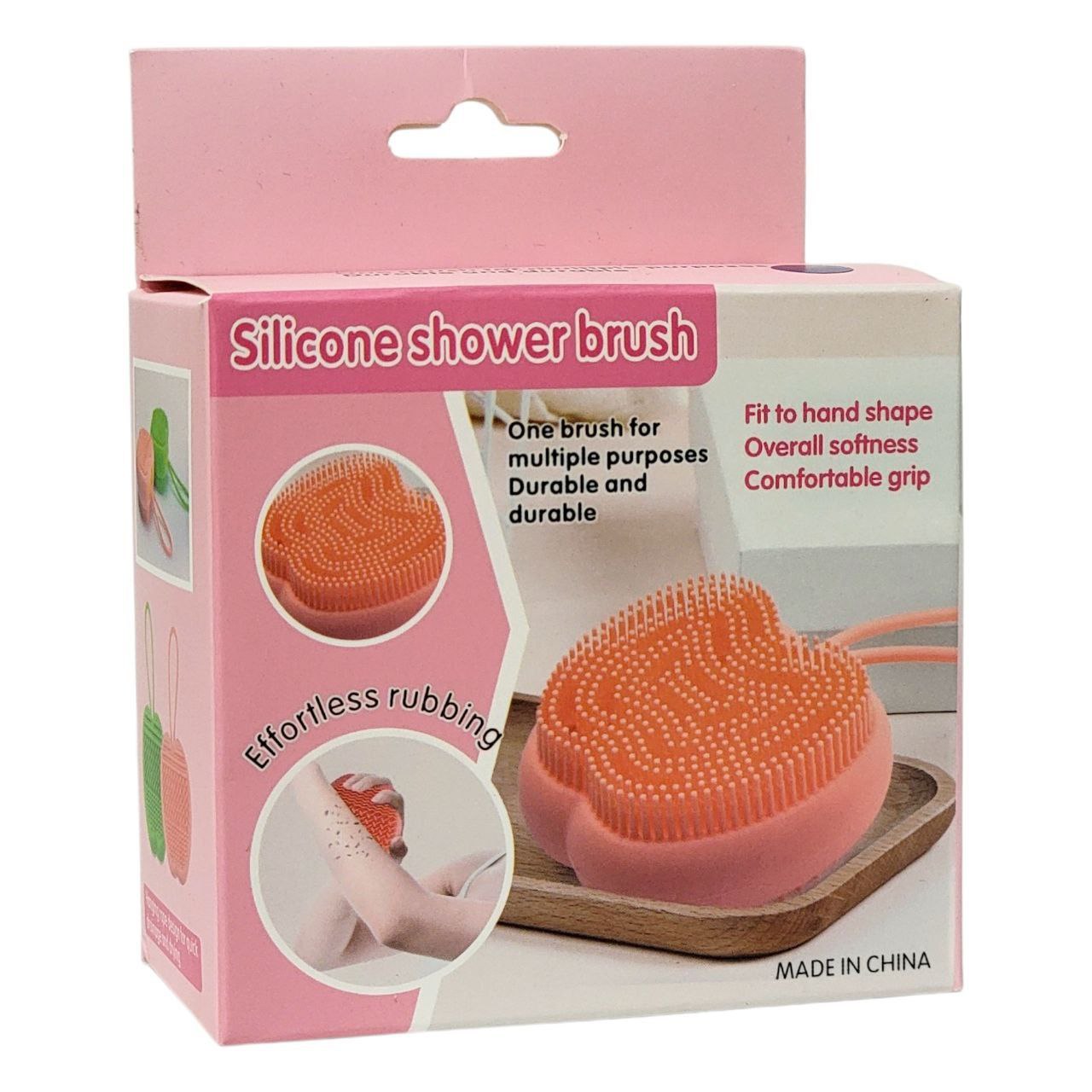 CEPILLO DE SILICONA PARA DUCHA CON FORMA DE MANZANA