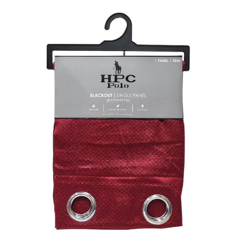 CORTINA BLACKOUT COLOR ROJO VINO CON OJALES DE METAL 1 PANEL HPC POLO 132X228CM