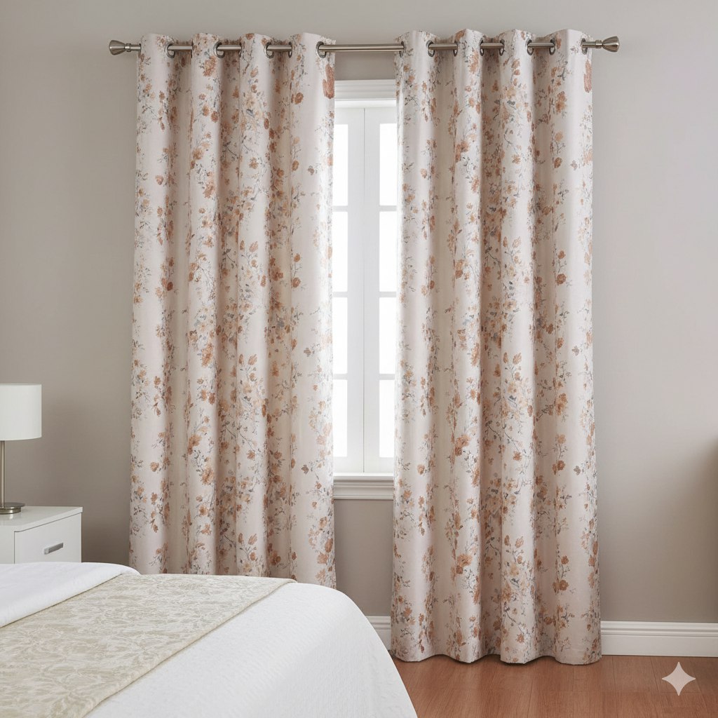 CORTINA PARA VENTANA CON DISEÑO FLORAL HOME&YOU 137X228CM