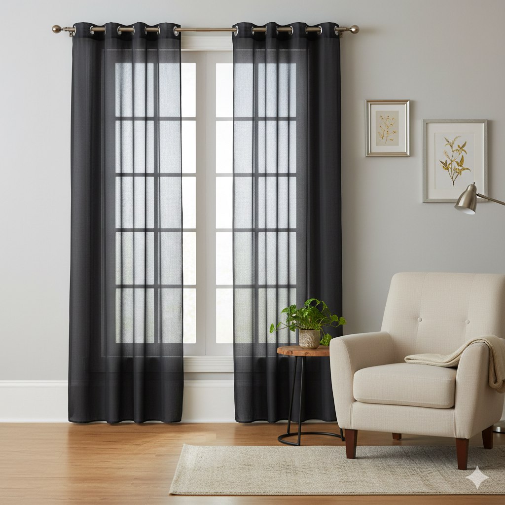 CORTINA PARA VENTANA DE PANEL EXTRA LARGO CHIC BOUTIQUE SOLD VOILE 134X228CM