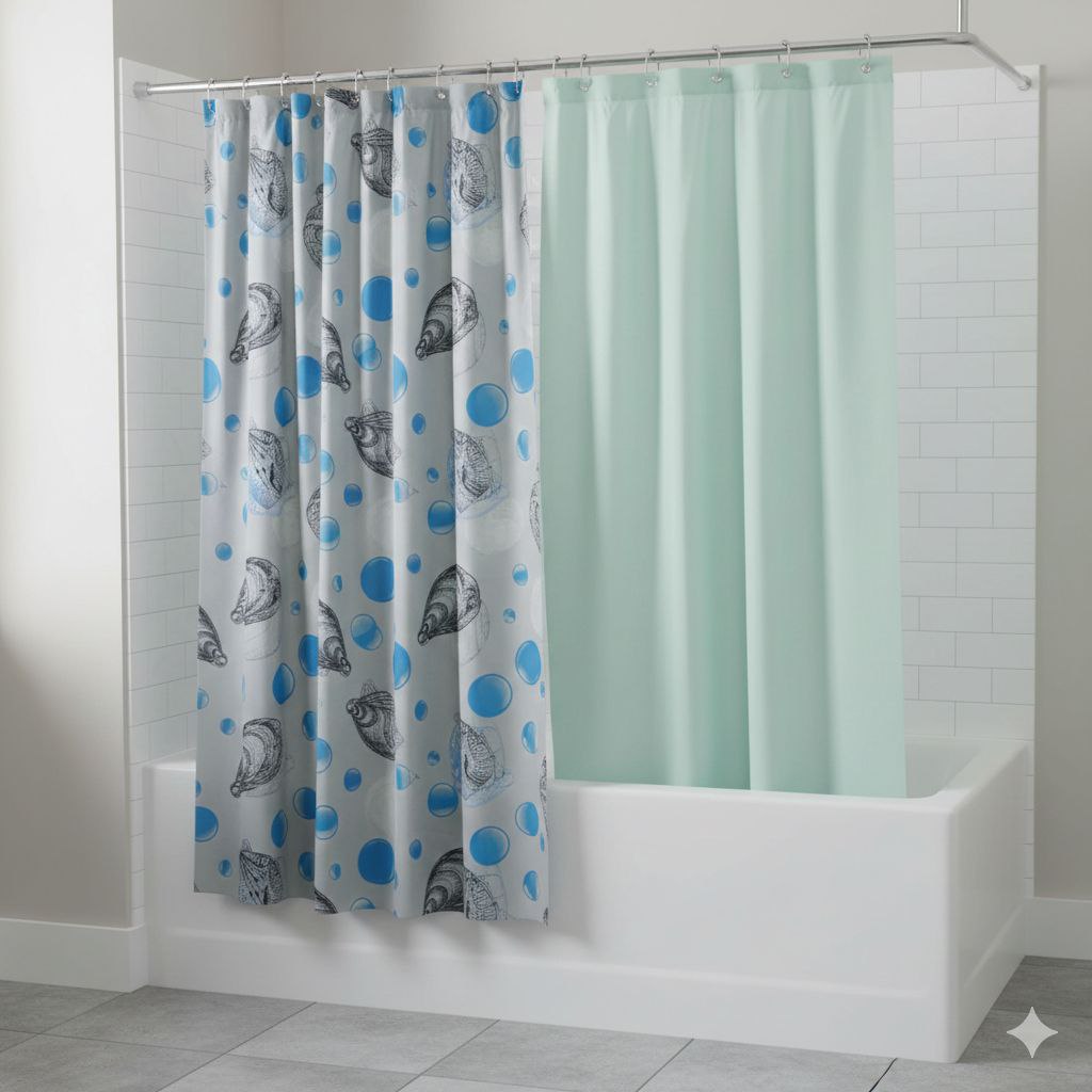 CORTINAS PARA BAÑO DE PEVA PALM SPRINGS HOMES 180X180CM