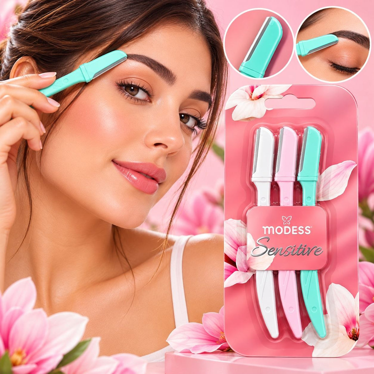 SET DE PERFILADORES DE CEJAS Y RASURADORES FACIALES SENSITIVE 3PCS MODESS